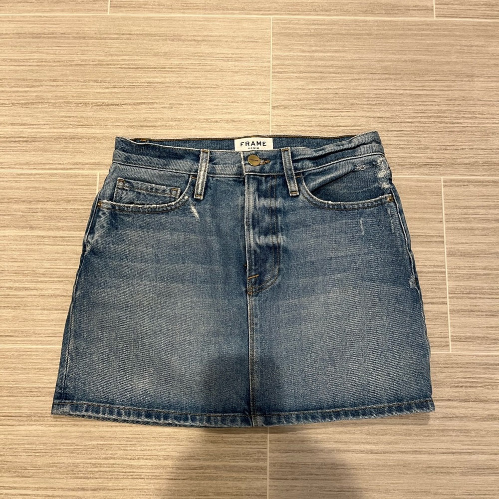 Frame Denim Classic Blue Mini Skirt